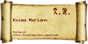 Kozma Mariann névjegykártya