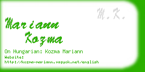 mariann kozma business card